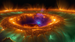A coronal hole on the surface of the Sun